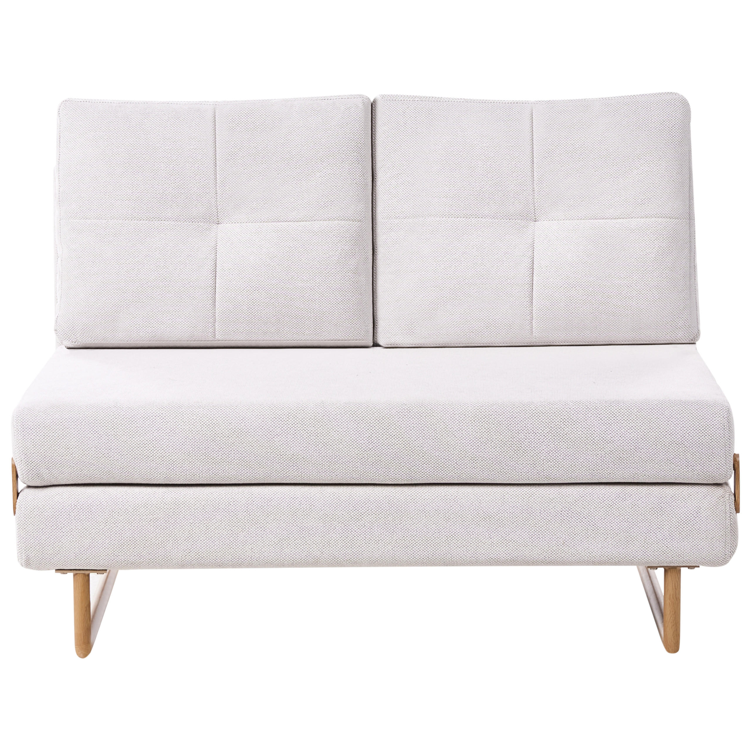 SCHLAFSOFA 2-Sitzer Stoff Cremeweiß Jerslev - Hellbraun/Weiß, Textil (120/87/84cm) - Beliani