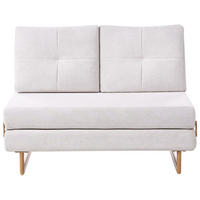 SCHLAFSOFA 2-Sitzer Stoff Cremeweiß Jerslev - Hellbraun/Weiß, Textil (120/87/84cm) - Beliani