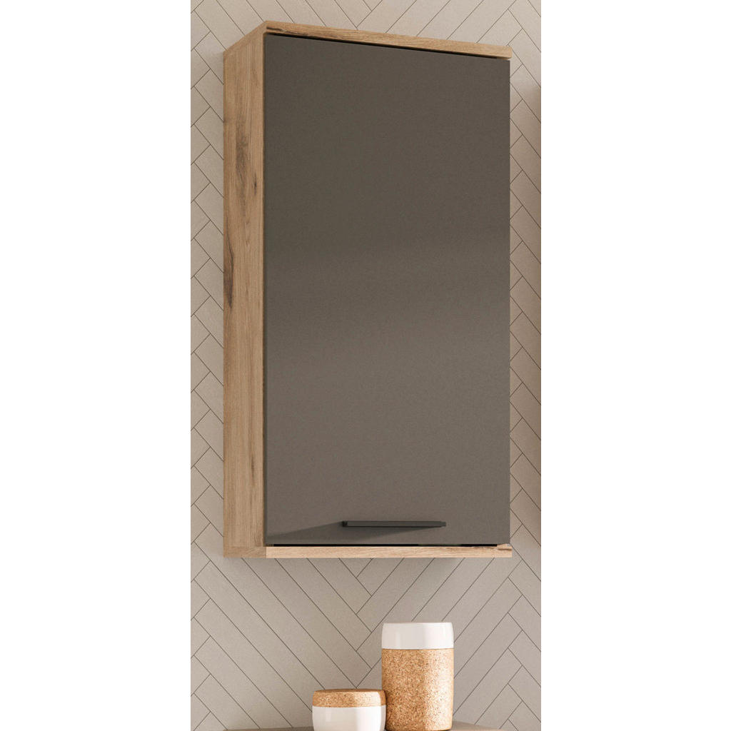 Thumbnail - Inn.Furn Hängeschrank, Eiche, Grau, Holzwerkstoff, Nachbildung,Eiche, Holz Optik, 1 Fächer, Rechteckig, 37x77x24 cm, FSC...