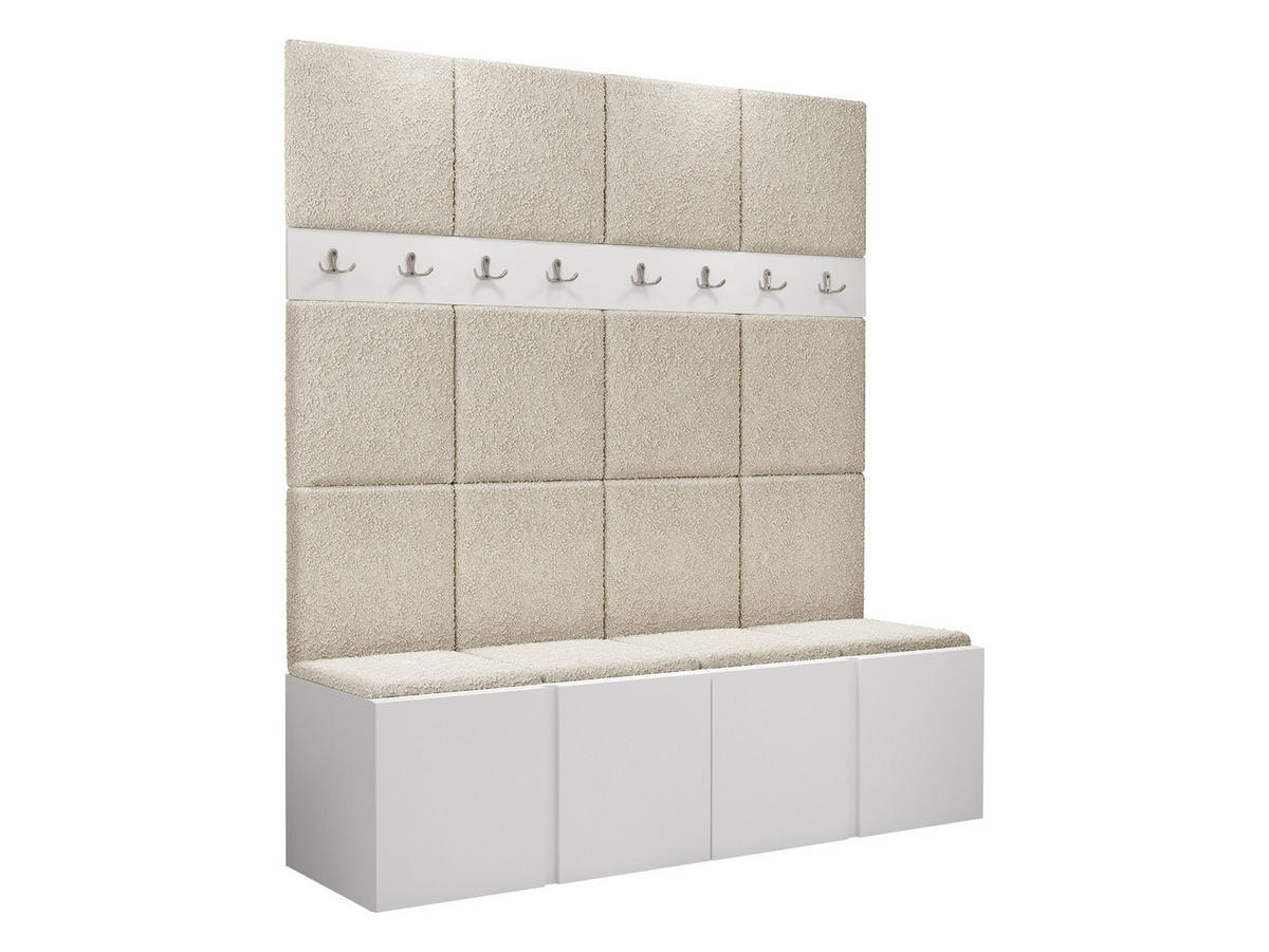 GARDEROBEN-SET Orion V - Creme/Weiß, Holzwerkstoff/Kunststoff (168/186/46cm) - MIRJAN24