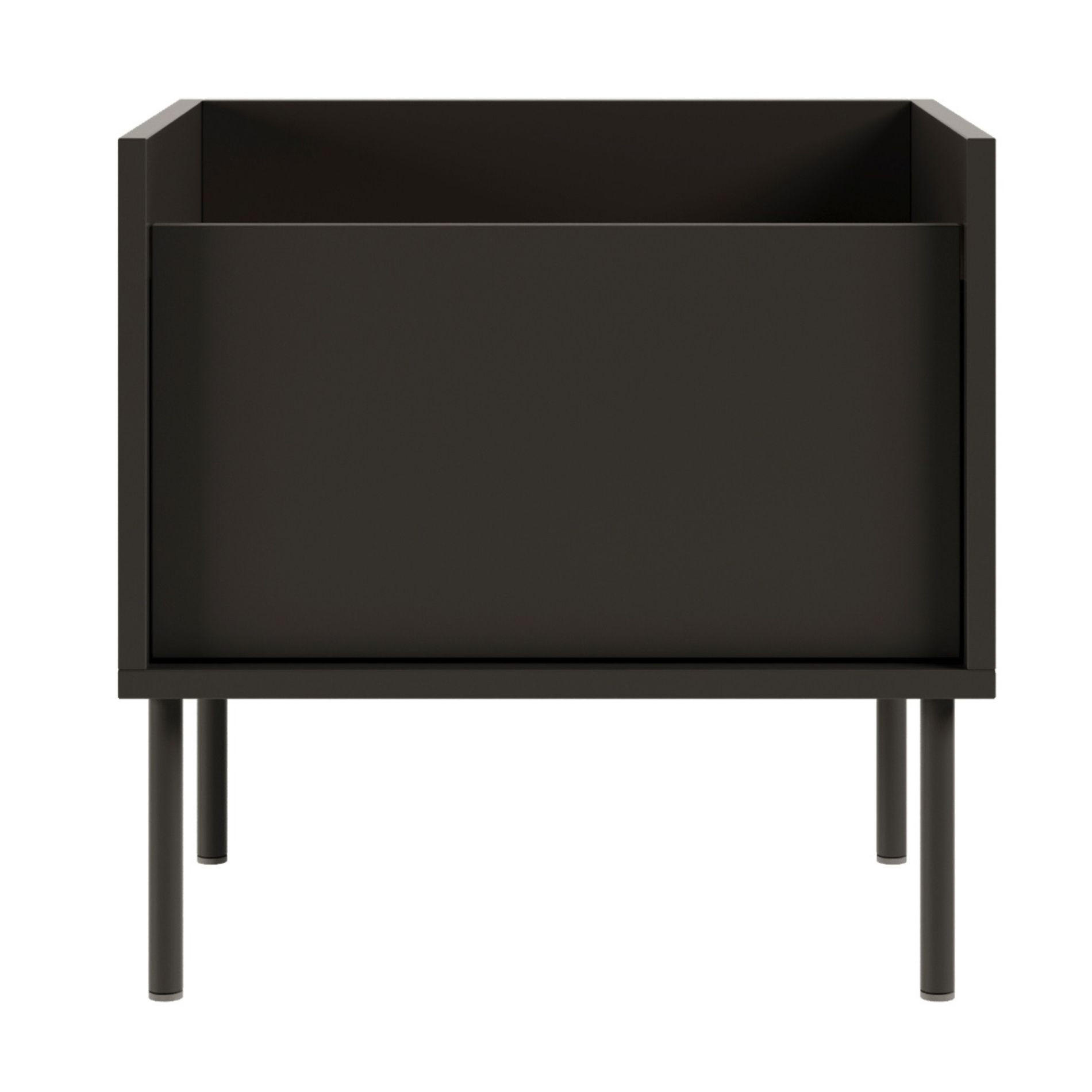 NACHTTISCH Tovi Schwarz / Holzoptik Nussbaum 50 cm - Schwarz, Holzwerkstoff/Metall (48.2/48.5/36.4cm) - Selsey