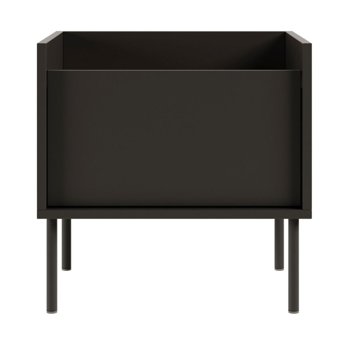 NACHTTISCH Tovi Schwarz / Holzoptik Nussbaum 50 cm - Schwarz, Holzwerkstoff/Metall (48.2/48.5/36.4cm) - Selsey