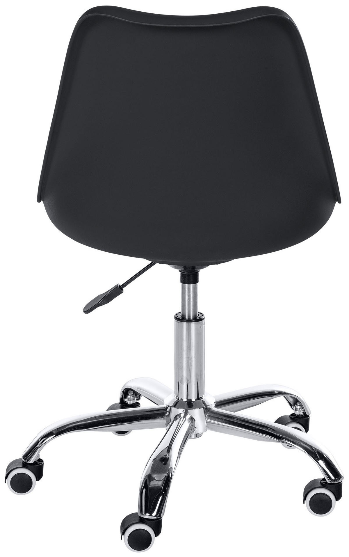 HOCKER Kunststoff schwarz - Chromfarben/Schwarz, Kunststoff/Metall (51/78/55cm) - CLP