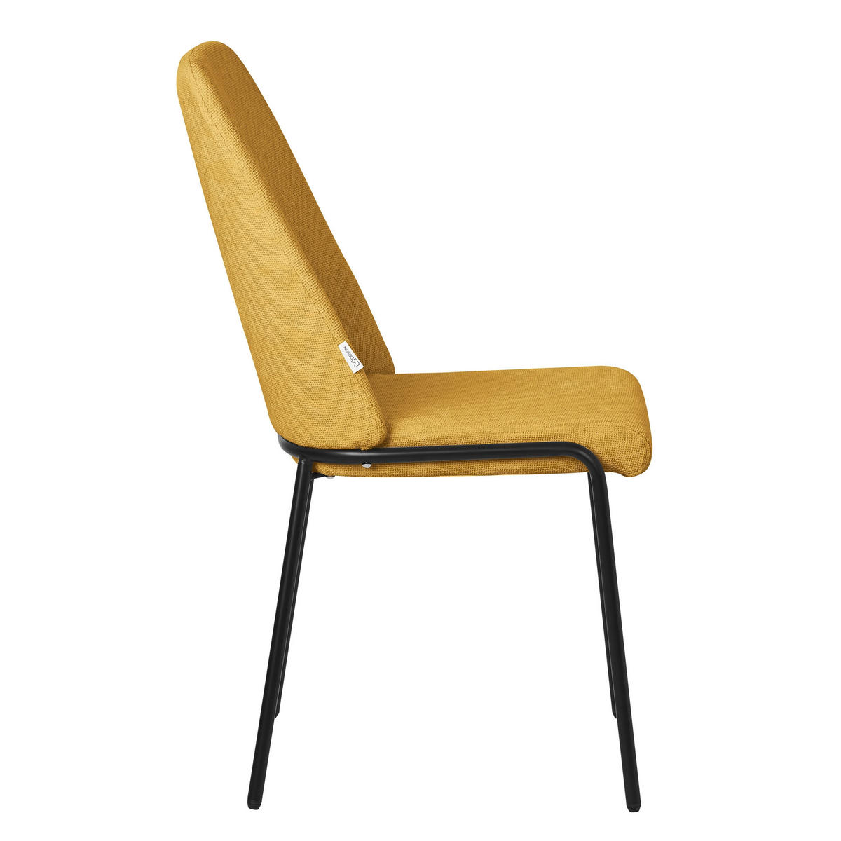 ESSZIMMERSTUHL 2er Set Senf aus Polyester - Gelb/Schwarz, Textil/Metall (49/94/62cm) - ML-DESIGN