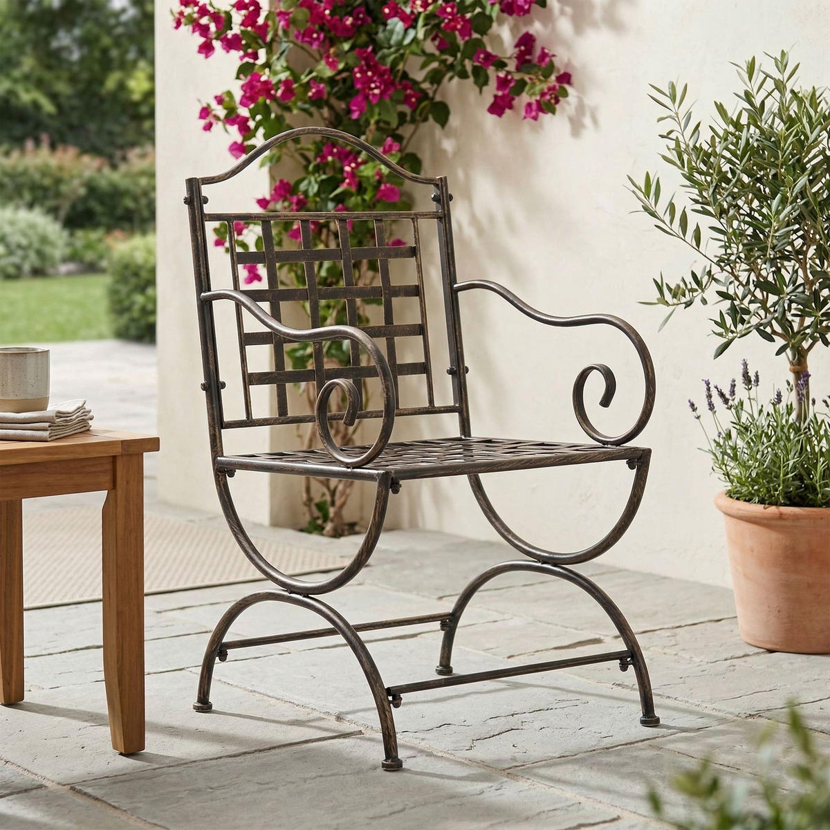 GARTENSTUHL Metall Bronze - Bronzefarben, Metall (56/92/53cm) - CLP