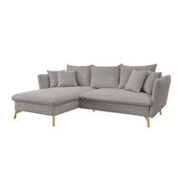 ECKSOFA S11 Ambriamo Hellgrau 258/91/167 cm Recamiere links - Hellgrau, Textil (167/258cm) - Livojo