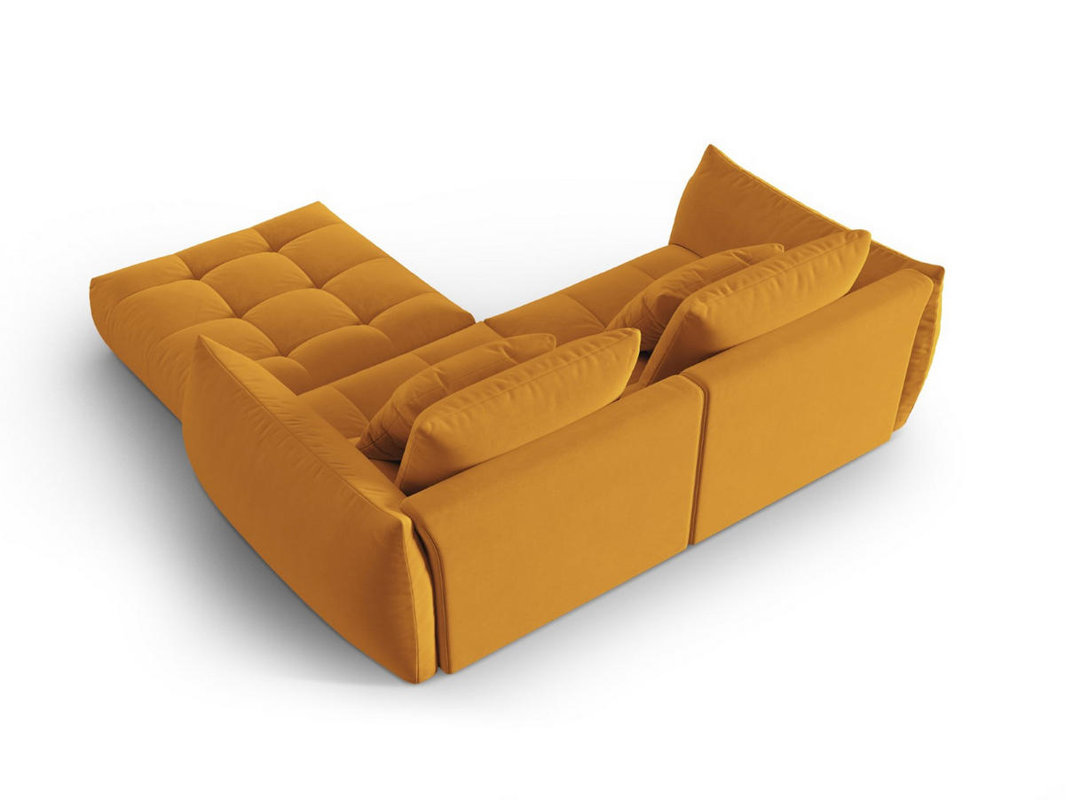 SOFA modular Bloom aus Samt gelb 3 Sitzplätze - Gelb, Textil (216/232cm) - Micadoni