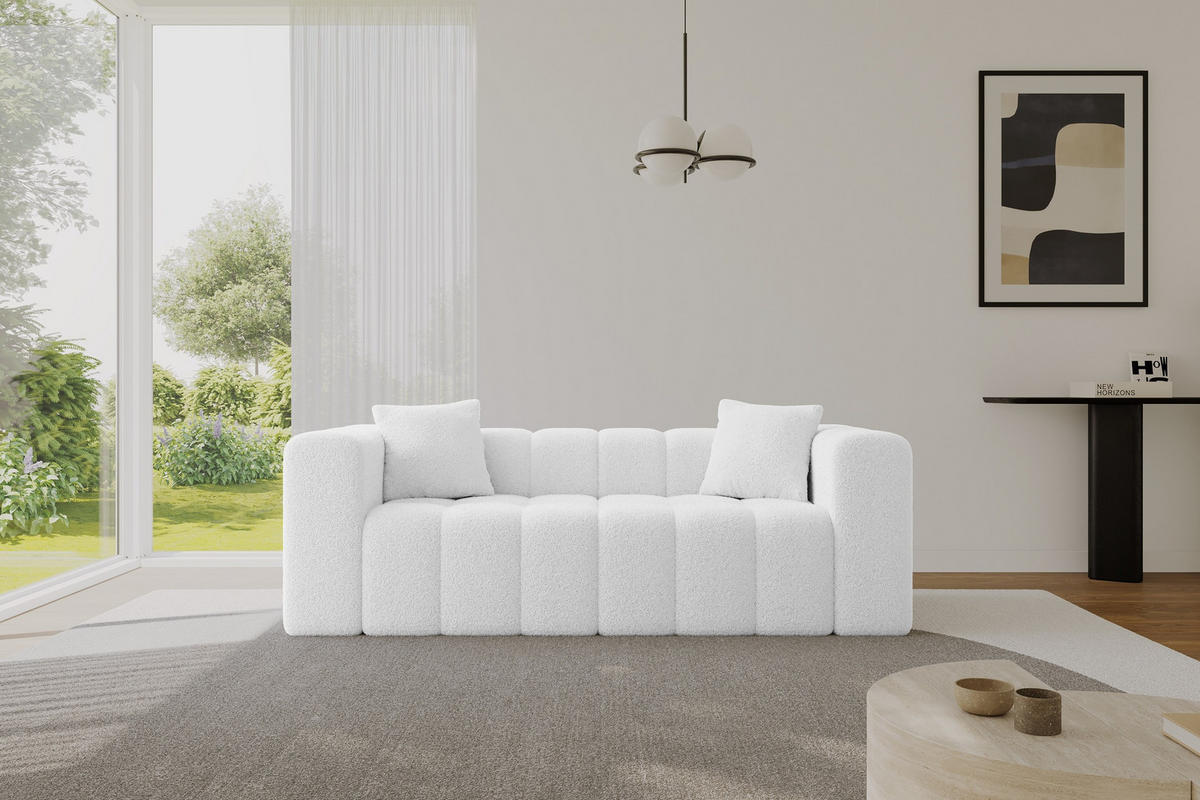 POHOVKA 2-MÍSTNÁ DONY-2 232x90x71 cm Bílá Buklé - bílá/černá, kompozitní dřevo/textil (232/71/90cm) - ALTDECOR