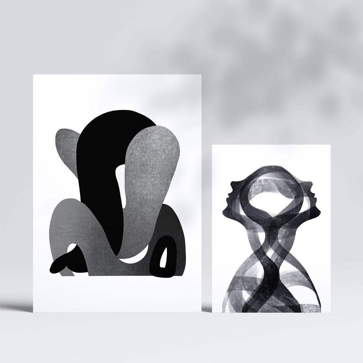 POSTER Set Mit 6 Bent Body Abstrakte Liebhaber Größe A3 & A4 Rahmenlos - Klar, Papier (29.7/1cm) - Nacnic