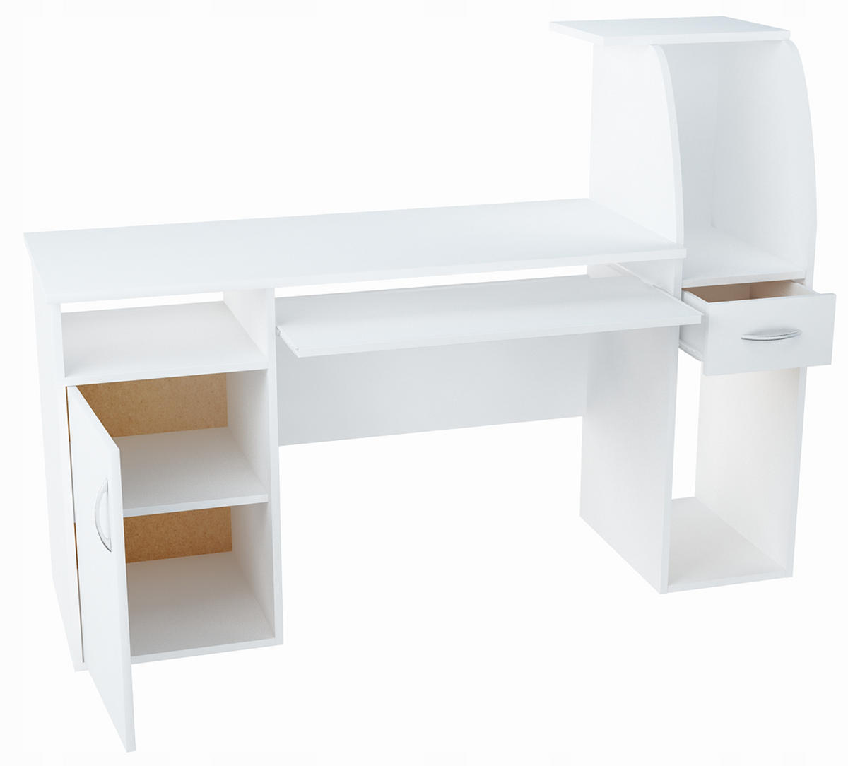 SCHREIBTISCH B3 Weiß 150/50/112 cm - Weiß, Holzwerkstoff (50/150/112cm) - Matkam Möbel