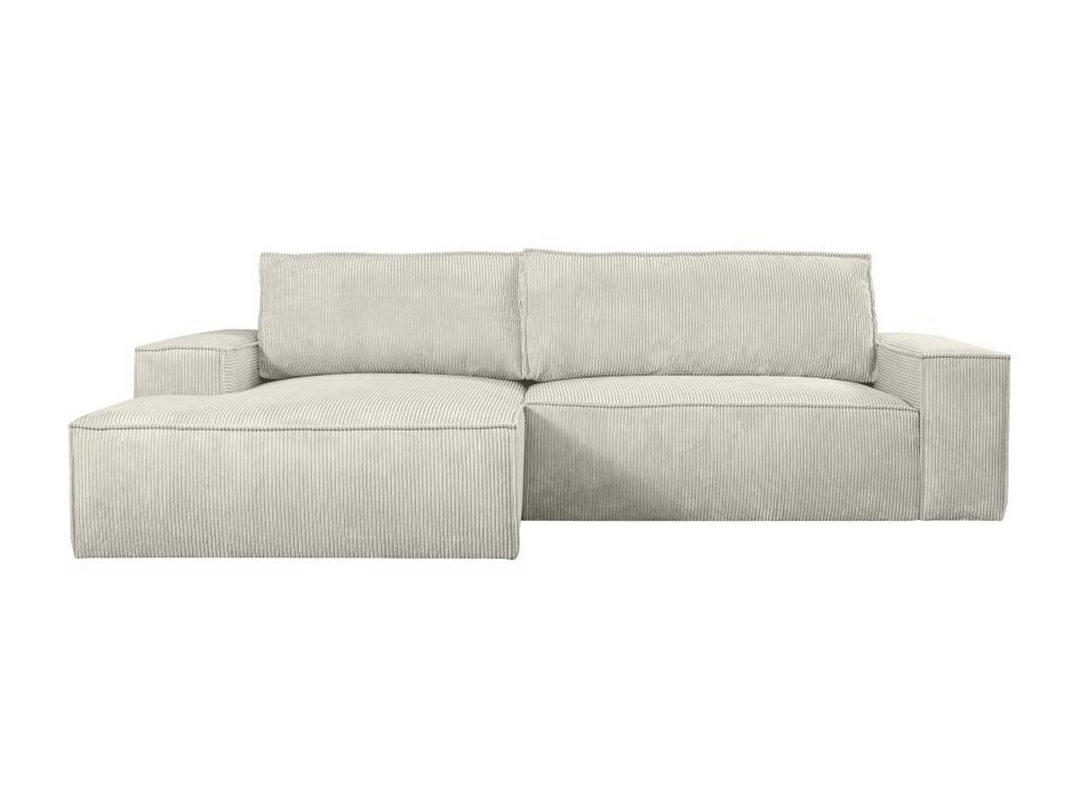 ECKSOFA mit Schlaffunktion - Ecke Links - Cord - Beige - AMELIA - Beige, Textil (167/267cm) - Vente-Unique