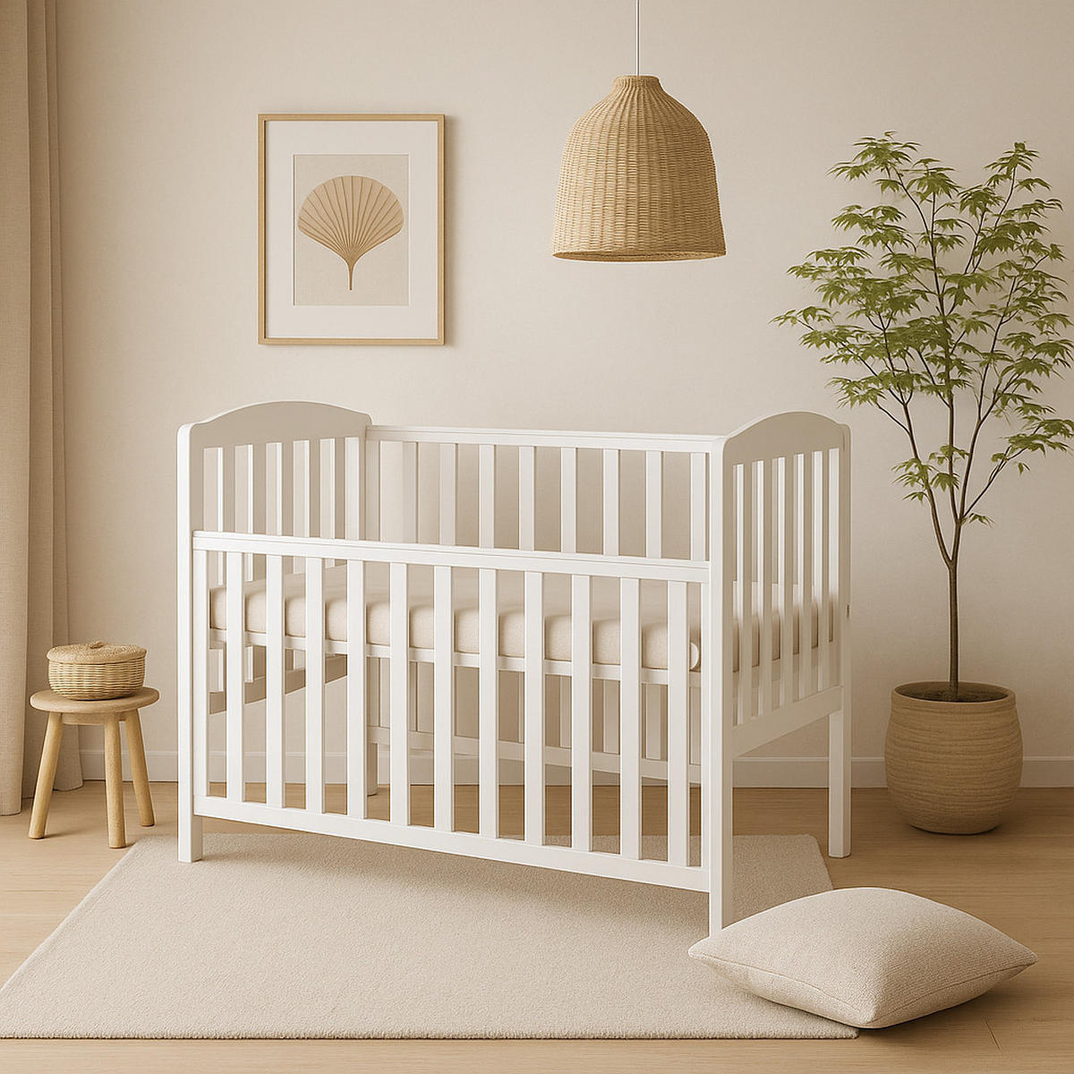 BEISTELLBETT Pino - Weiß, Holz - kiki design