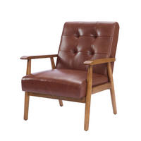 SESSEL Echtleder mit Nussbaum-Armlehnen, DE-42331, Braun - Braun, Holzwerkstoff (80/83/64cm) - ComfortXL