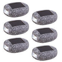 LED AUSSENLEUCHTE Stein Design Grau 6er Set - Grau, Kunststoff (8.5/6.5/2.5cm) - Globo Lighting