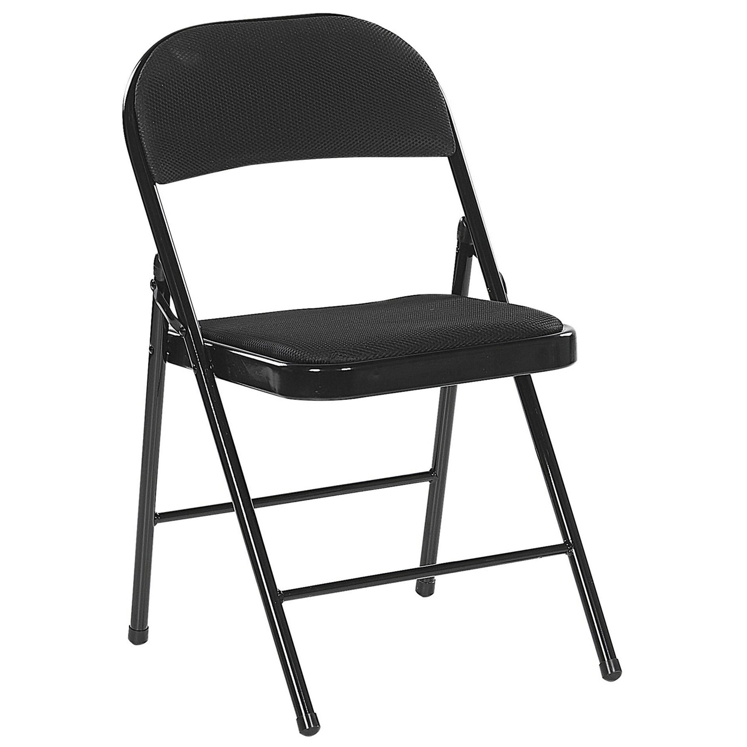 KLAPPSTUHL 4er-Set Metall Schwarz Sparks - Schwarz, Kunststoff/Textil (45/77/47cm) - Beliani