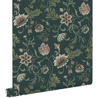 TAPETE Blumenmuster 53 cm x 10.05 m - Grün, Papier (53/1000cm) - ESTAhome