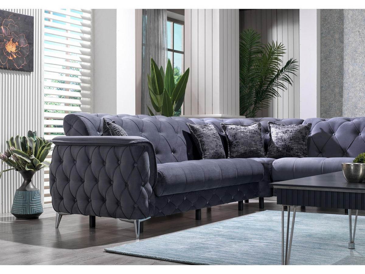 ECKSCHLAFSOFA Sucre Anthrazit - Langer Schenkel Links - Anthrazit, Holzwerkstoff/Kunststoff (315/245cm)