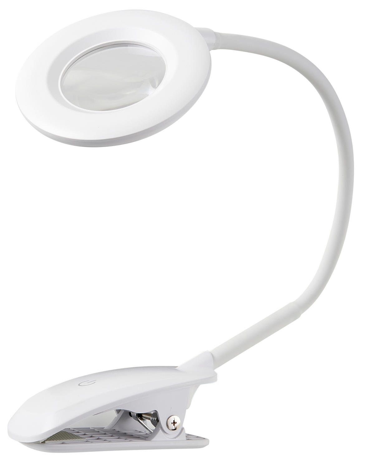 LUPENLAMPE - aufladbar mit 3x Vergrößerung und dimmbarem Licht für Tischbefestigung - Weiß, Kunststoff (12.4/12.4/33cm) - Northpoint