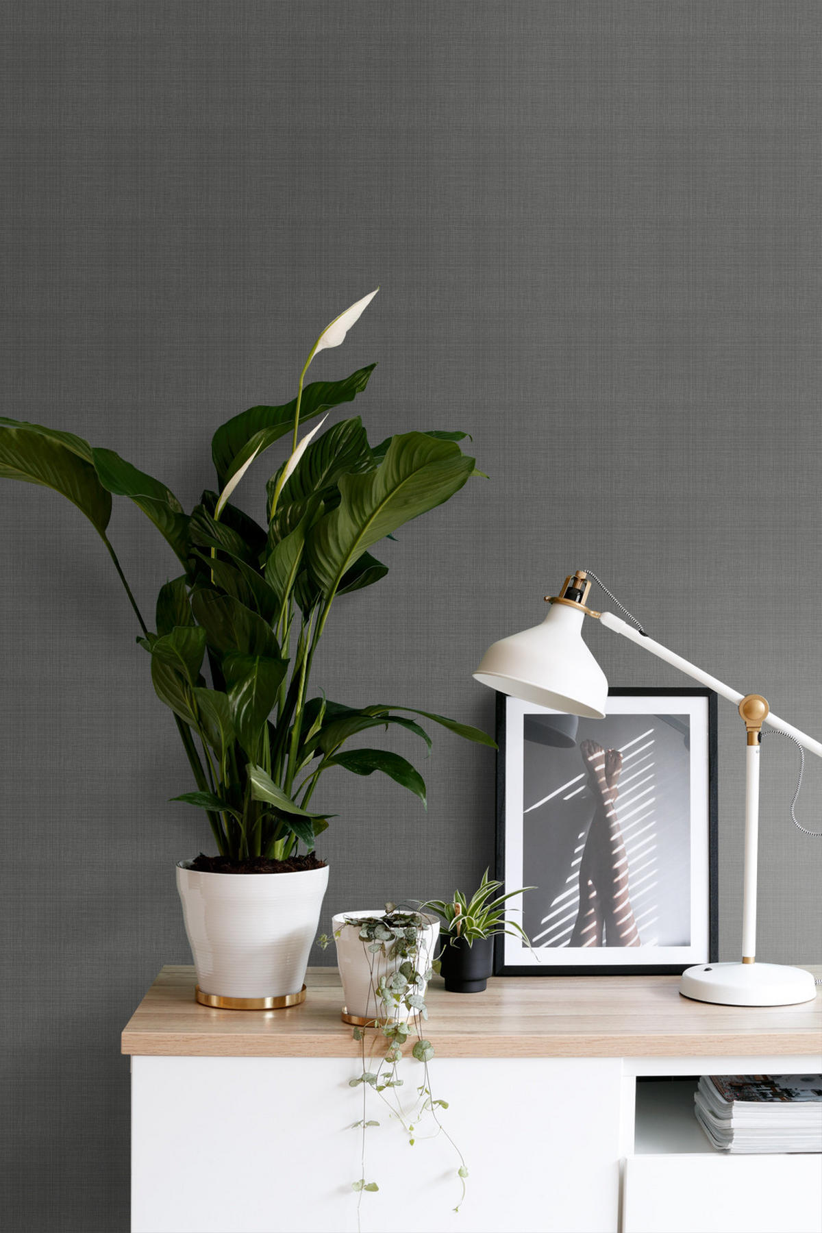 TAPETE Leinen-Optik 53 cm x 10.05 m - Grau, Papier (53/1000cm) - ESTAhome
