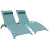 SONNENLIEGEN Galapagos Hellblau und Hellblau 2er-Set - Hellblau, Metall (63/82/173.5cm) - Happy Garden