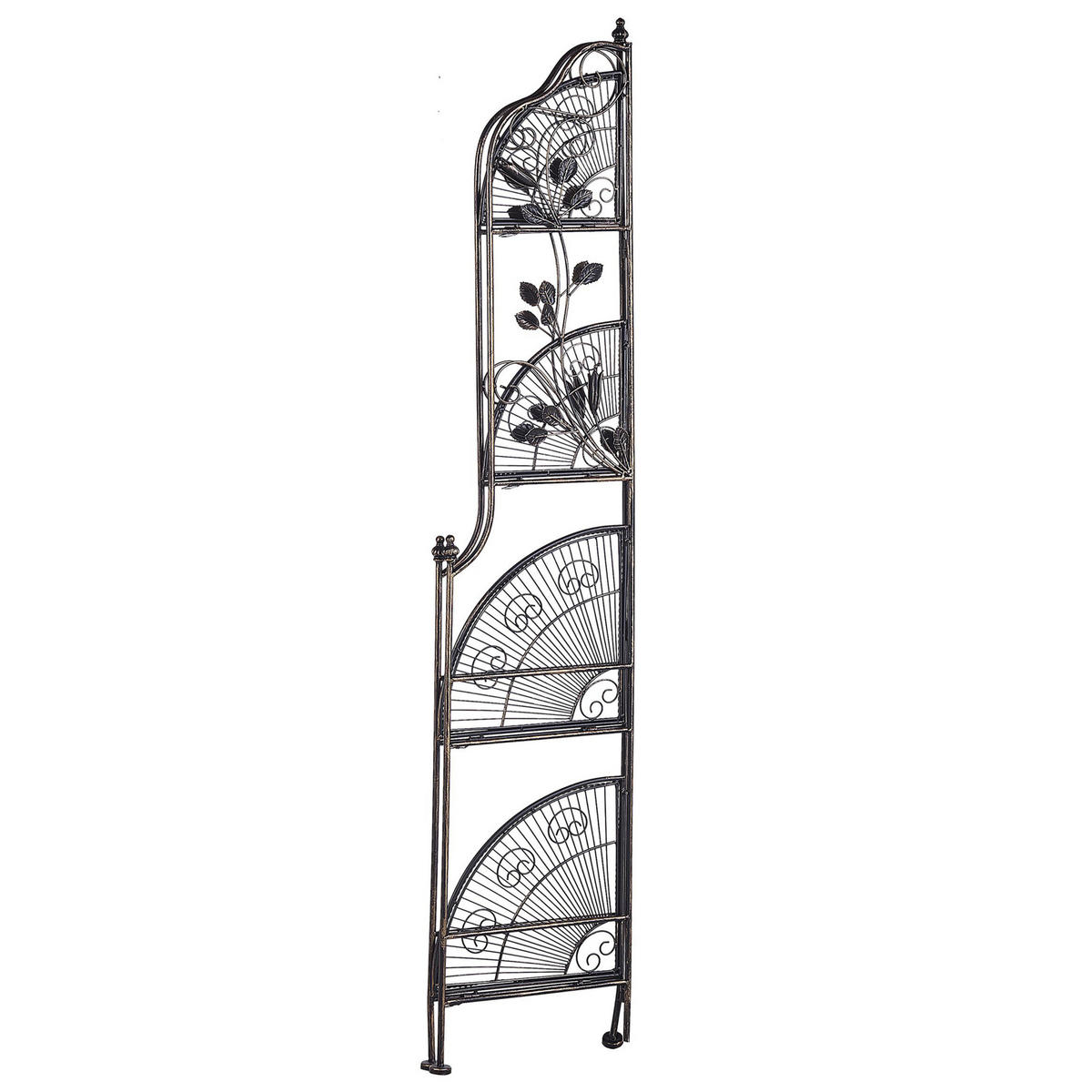 ECKREGAL schwarz Metall 4 Ablageflächen klappbar Siderno - Goldfarben/Schwarz, Metall (35/158/35cm) - Beliani