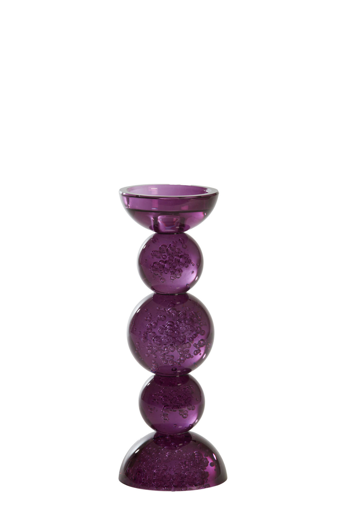 KERZENHALTER Itinga Violett Ø10/26,5 cm - Lila, Glas (10/26.5/10cm) - Light & Living