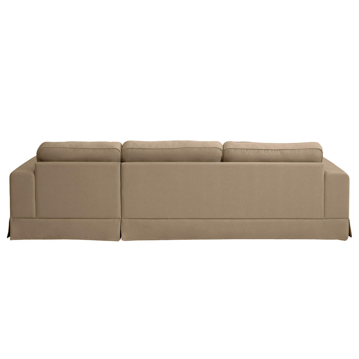 ECKSOFA mit Husse - Longchair, Webstoff - Hellbraun/Schwarz, Kunststoff/Textil (300/165cm) - home24