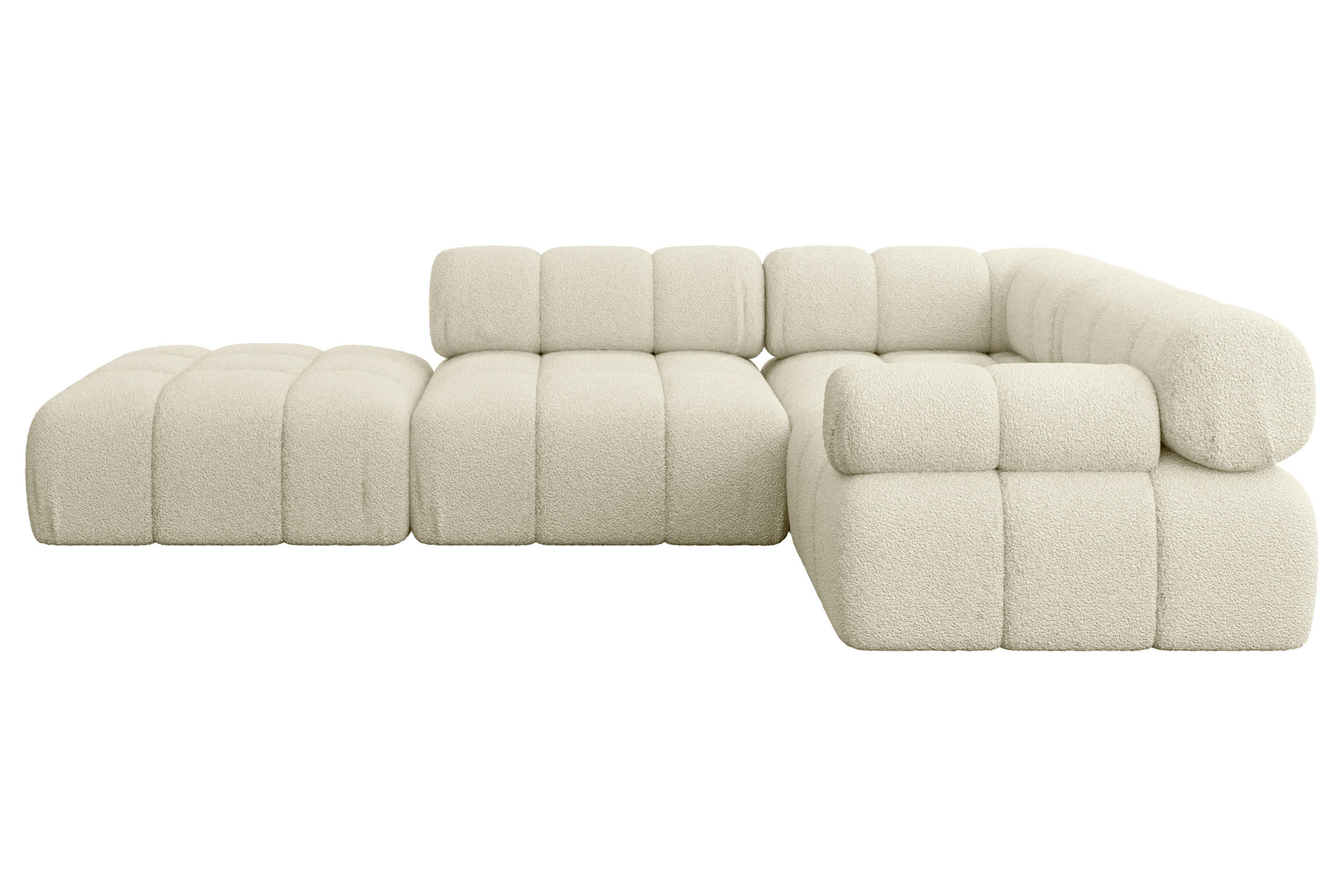 ECKSOFA modulares Sofa Felto-L1 - 285x190x70 cm Beige Bouclé - Beige, Holzwerkstoff/Textil (285/190cm) - ALTDECOR