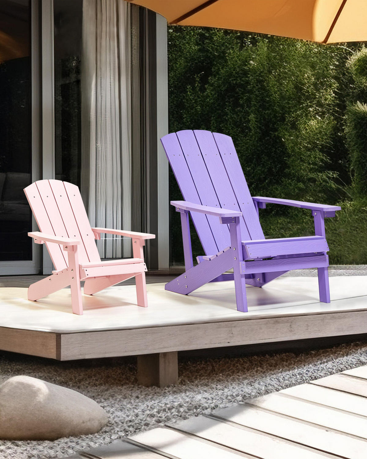 KINDERSESSEL Rosa Adirondack - Pink, Kunststoff (40/64/50cm) - Beliani