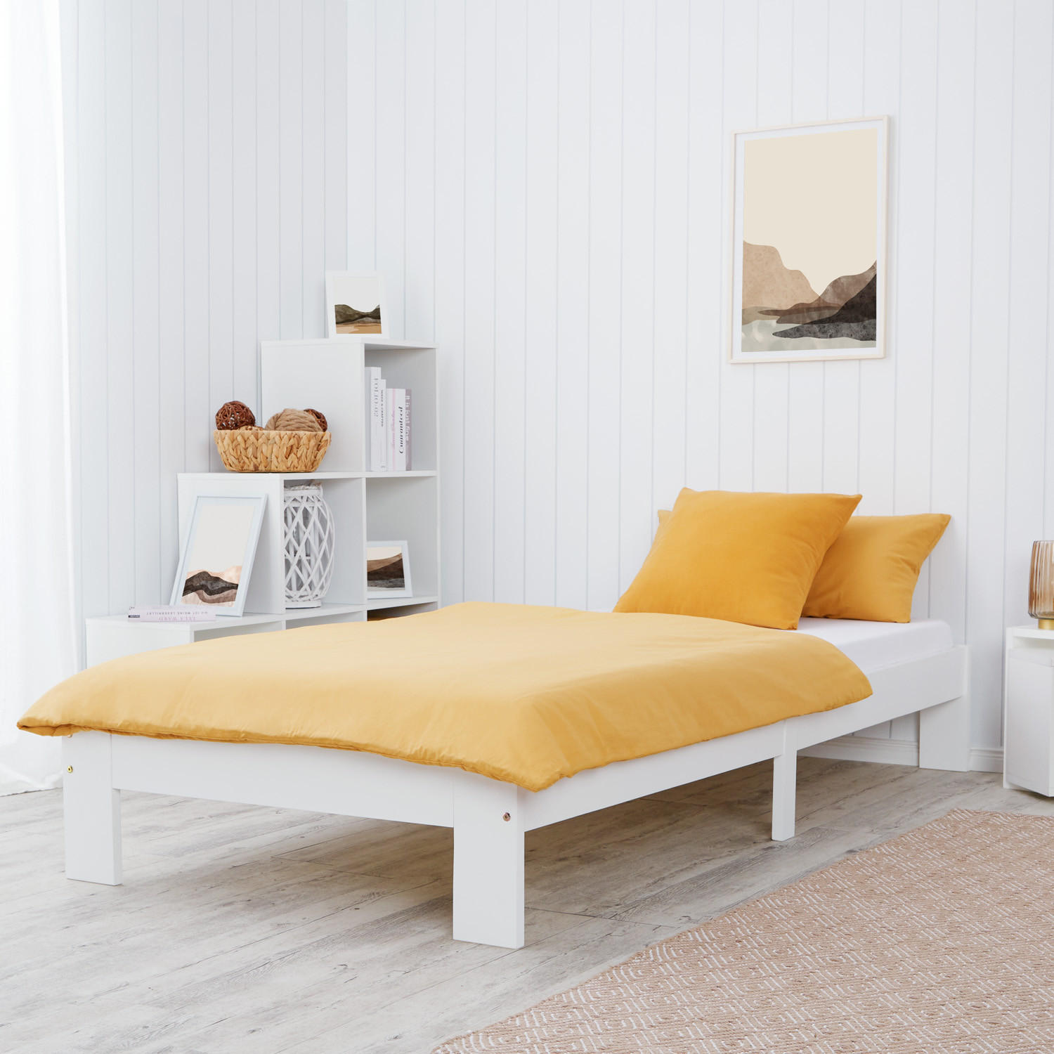 HOLZBETT 90/200 cm weiß - Weiß, Holz (90/200cm) - Homestyle4u