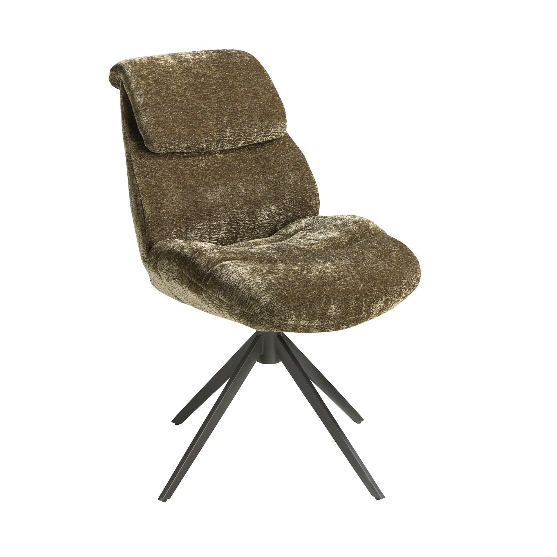 STUHL aus olivgrünem Samt 53/68/94 cm - Schwarz/Olivgrün, Textil/Metall (53/94/68cm) - ANGEL CERDA