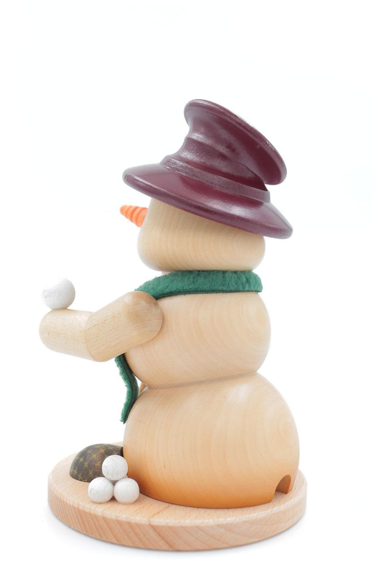 RAUCHFIGUR Schneemann Natur Schlittenfahrer 19 cm - Multicolor, Holz (15/19/0.1cm)
