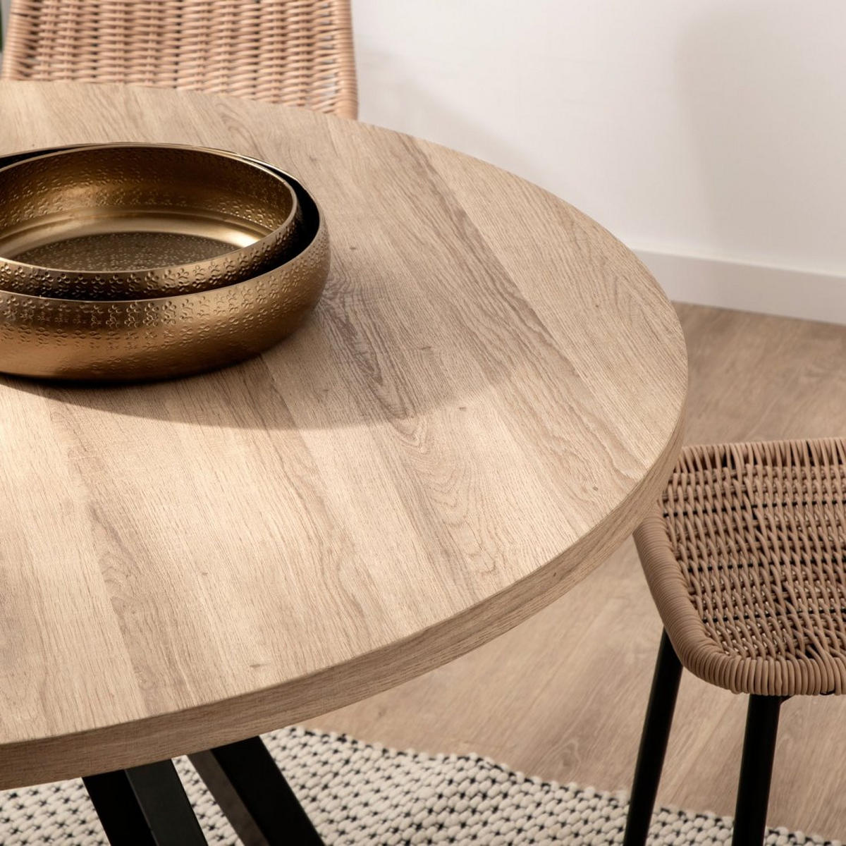 ESSTISCH Glenda Zweifarbig 120 cm x 77 cm - Multicolor, Holzwerkstoff (120/120/77cm)