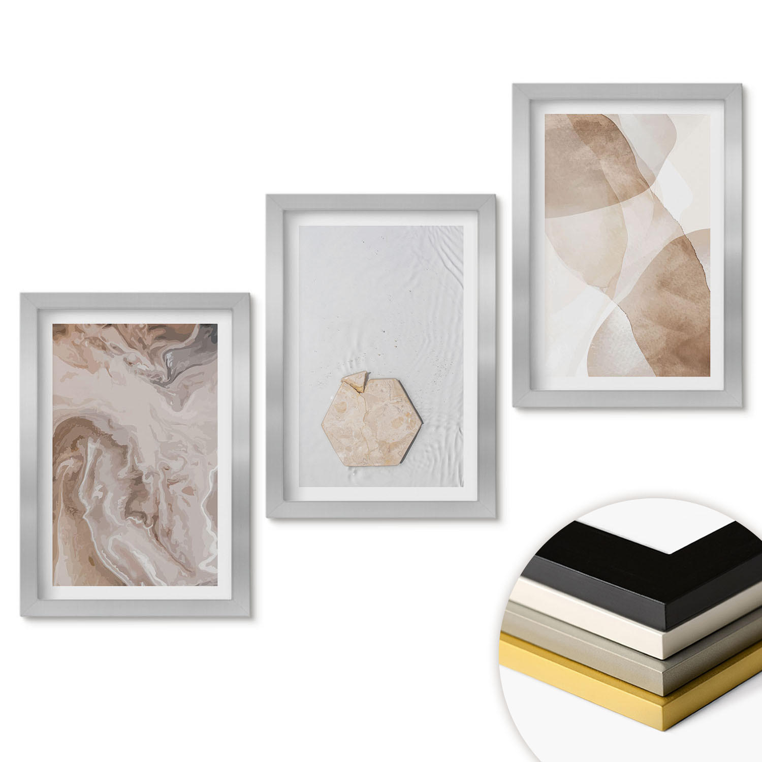 ArtPrintCave Wandbilder Silber 20x30 cm