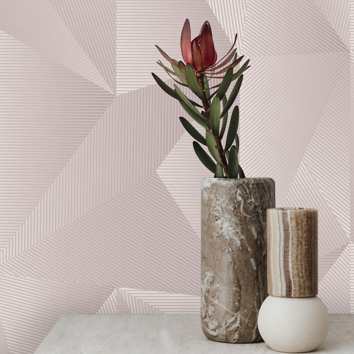 VLIESTAPETE 3D Geometric - Pink, Papier/Kunststoff (52/1000cm) - Superfresco Easy