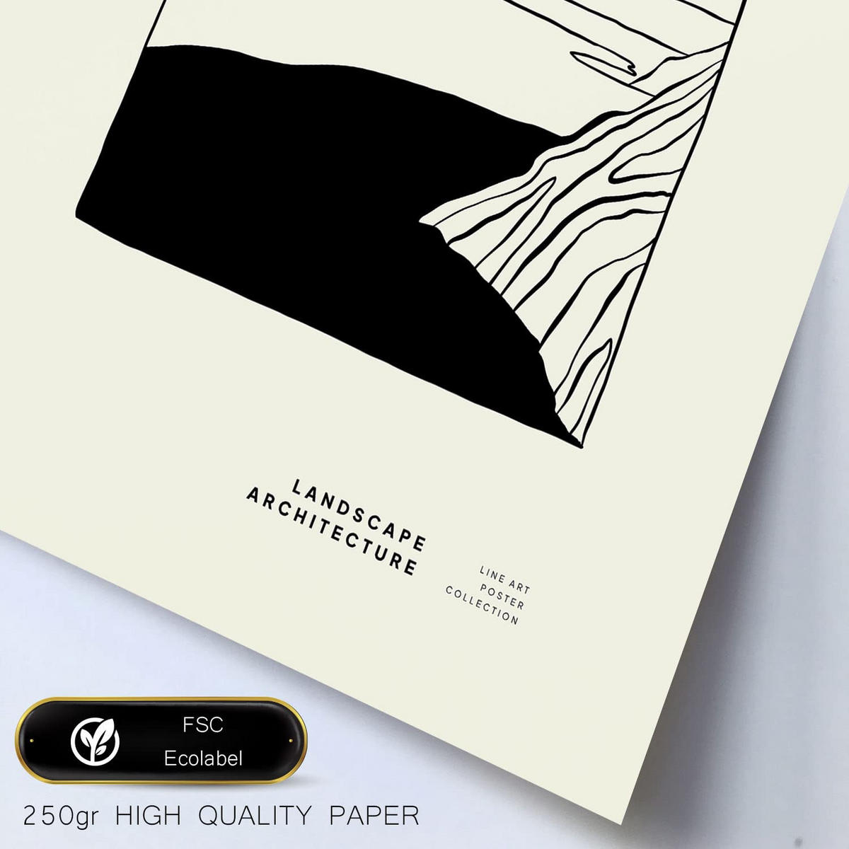POSTER Set Mit 6 Kakteen im Topf mit schwarzer Tinte Größe A3 & A4 Weißer Rahmen - Weiß, Papier (29.7/1cm) - Nacnic