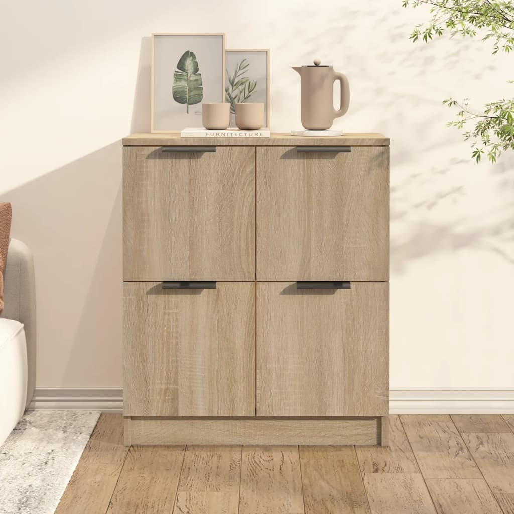 SIDEBOARD Modern mit 4 Türen 60/30/70 cm aus Holzwerkstoff Sonoma-Eiche Dekor - Sonoma Eiche, Holz (60/70/30cm) - vidaXL