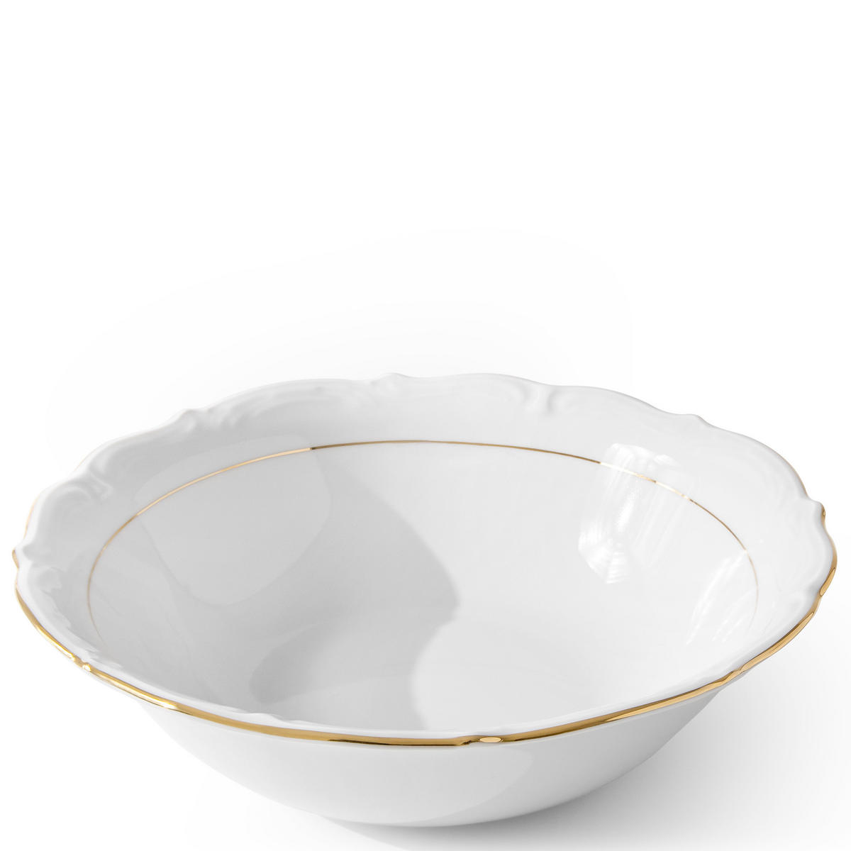 SALATSCHÜSSEL Chodziez MARIA TERESA 6-tlg Porzellan mit Goldrand, Weiß / Gold - Goldfarben/Weiß, Keramik (15cm) - KONSIMO®
