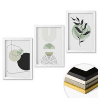 WANDBILDER 3er-Set - 20x30 cm Weißer Rahmen - Abstrakte Pflanzenformen - Weiß, Kunststoff (20/30cm) - ArtPrintCave
