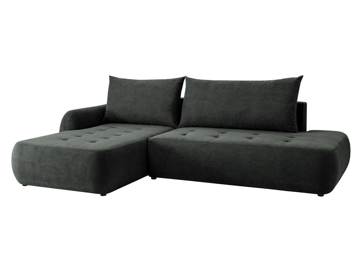 ECKSCHLAFSOFA Bueno I, Seite: Links - Dunkelgrau/Schwarz, Holz/Textil (300/185cm) - MIRJAN24