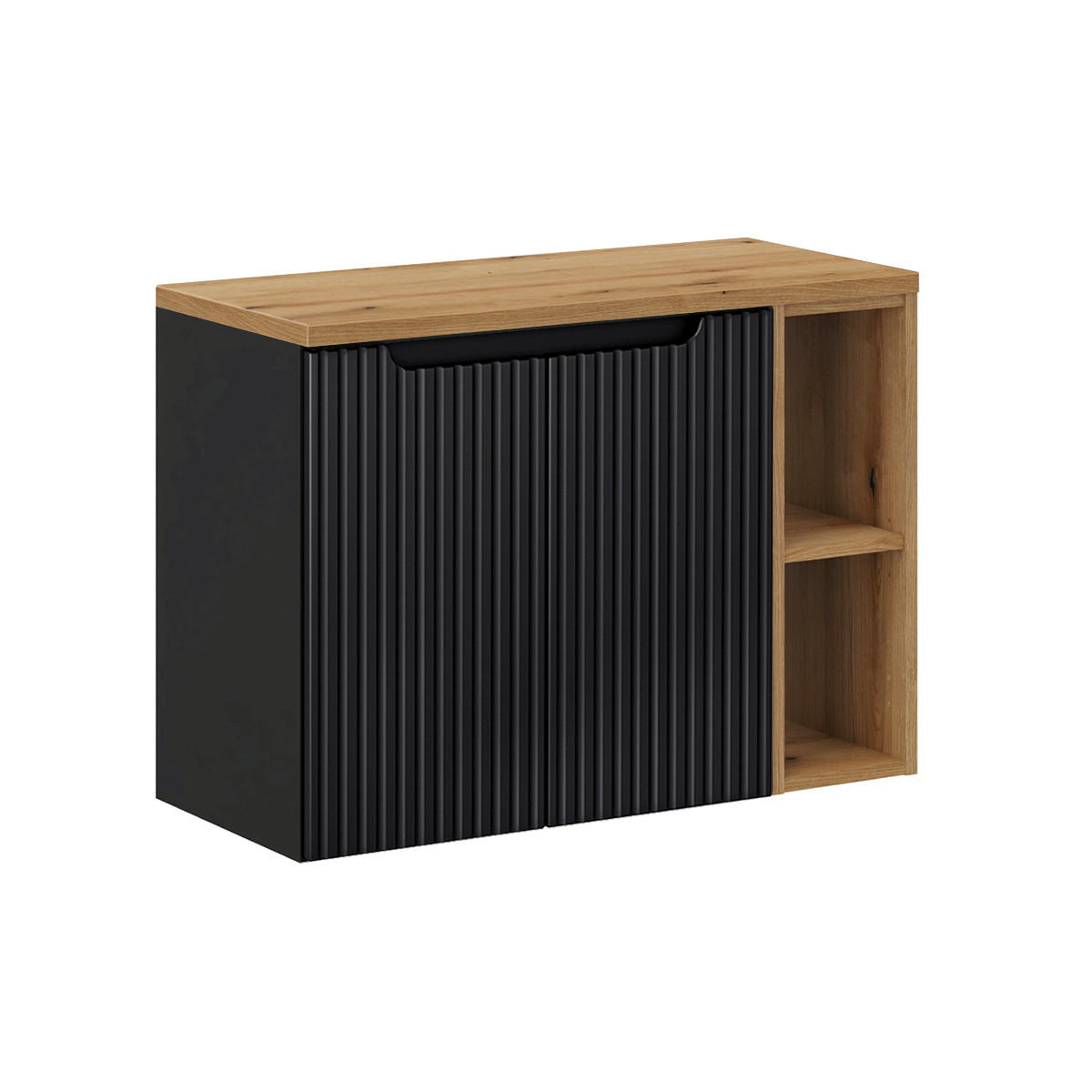 Petits-meubles SKŘÍŇKA POD UMYVADLO 80.4cm Riva Černá a dřevěná
