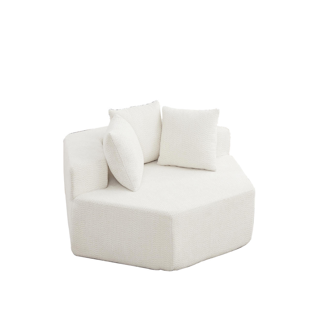 SESSEL DE-34513 sechseckig mit 3 Kissen Beige - Beige, Textil (122/76/138cm) - ComfortXL