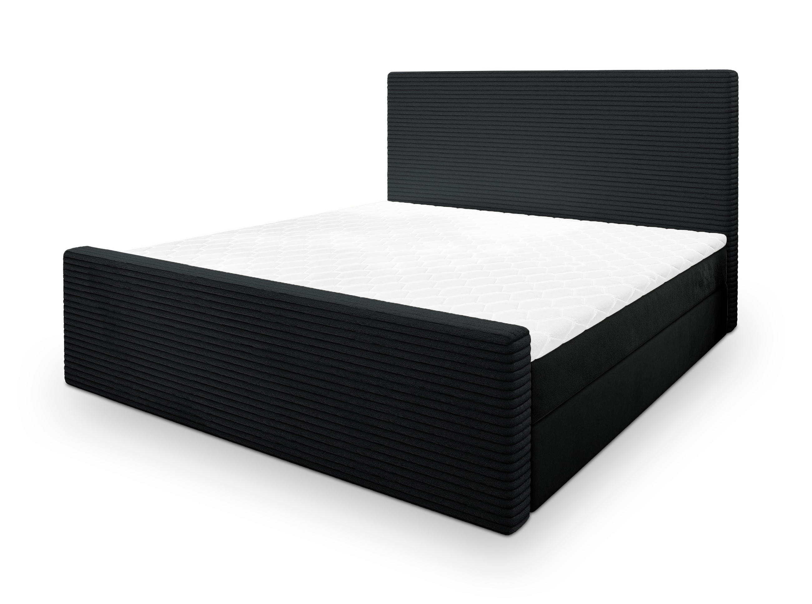 POSTEL BOXSPRING ALORIA 180x200 cm, s matrací a úložným prostorem, černá - černá, kompozitní dřevo/textil (180/200cm) - MASSENO