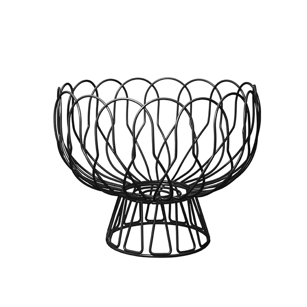 OBSTSCHALE Schwarz 25/25/22 cm - Schwarz, Metall (25/22cm) - Present Time