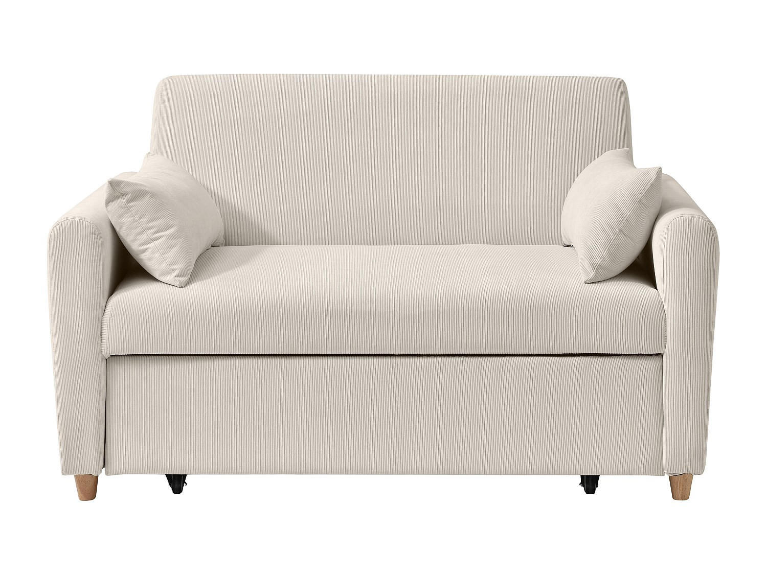 SCHLAFSOFA - 2 Personen - Samt, Stoff - Beige - - Beige, Textil (140/86/87cm) - Vente-Unique