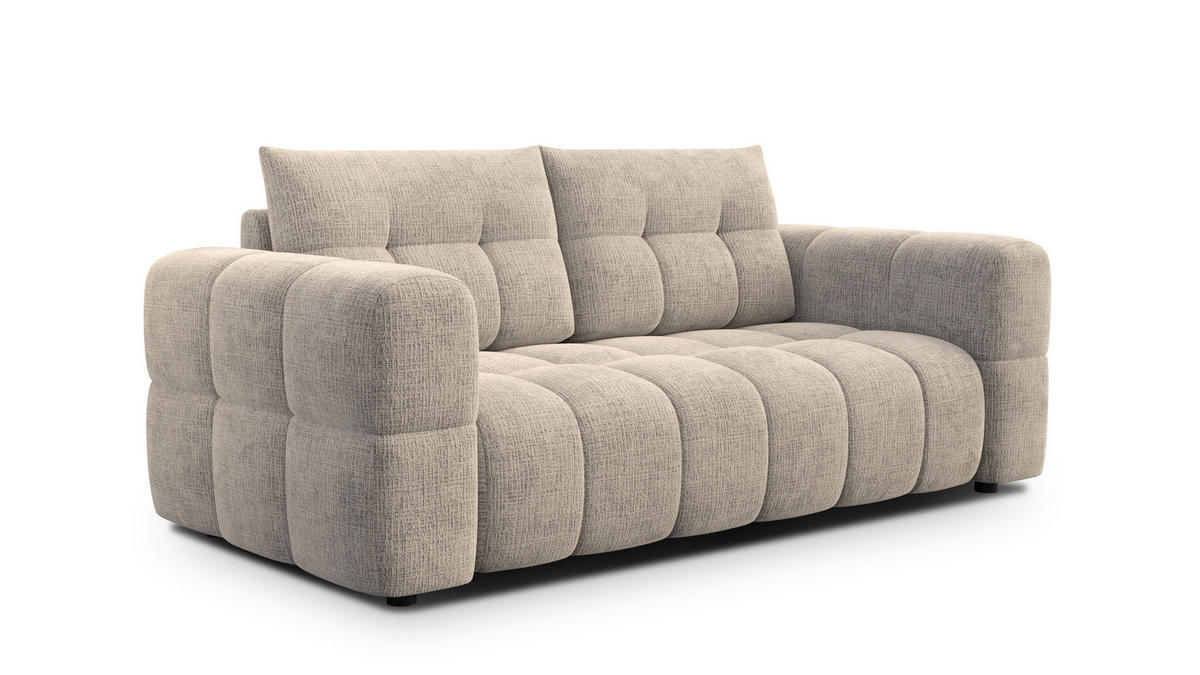 SOFA CLOUDI 2,5-Sitzer, beige - Beige/Schwarz, Holz/Textil (211/89/104cm) - Courtois Laville