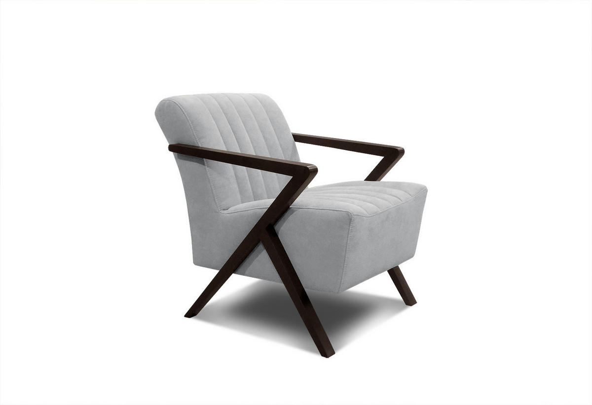SESSEL LEBRON, hellgrau - Hellgrau, Holzwerkstoff/Textil (65/82/79cm) - Courtois Laville