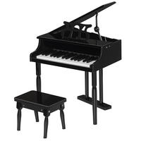 KINDERFLÜGEL DE-18642 30 Tasten, mit Hocker und Notenständer Schwarz - Schwarz, Holzwerkstoff (127/124.46/132.08cm) - ComfortXL