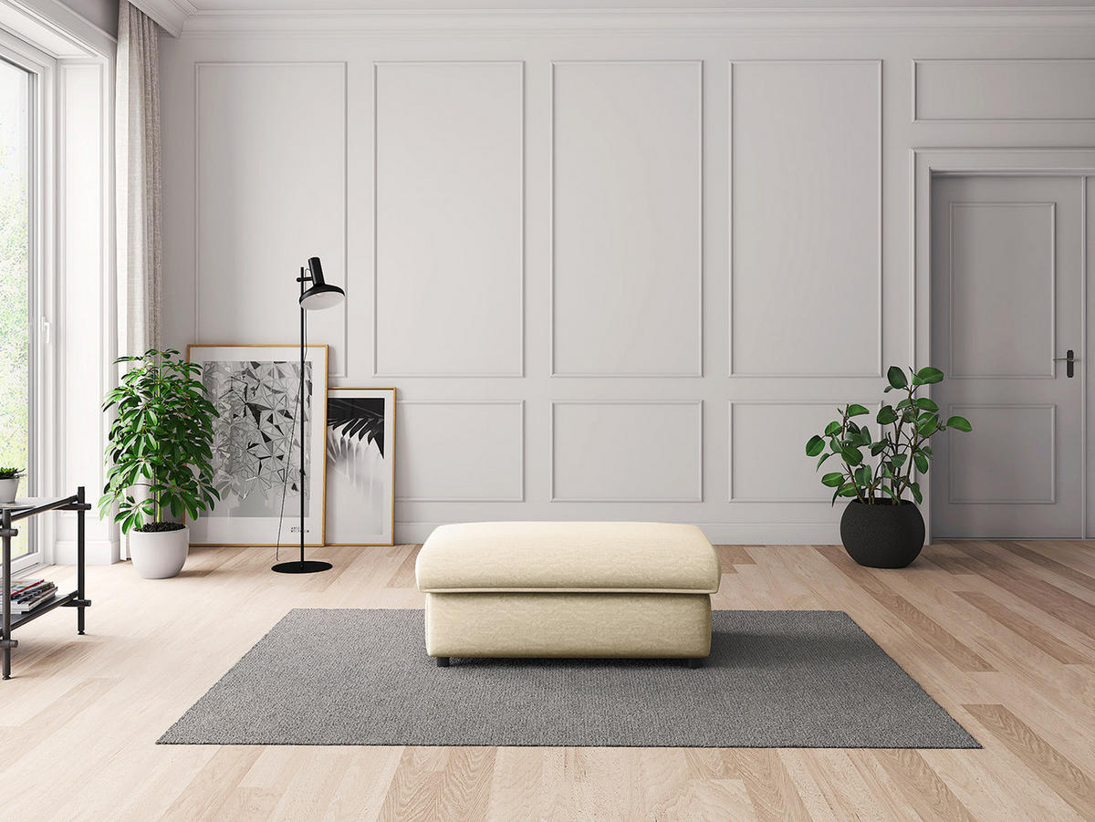 POLSTERHOCKER - Schwarz/Weiß, Kunststoff/Textil (100/44/60cm) - home24