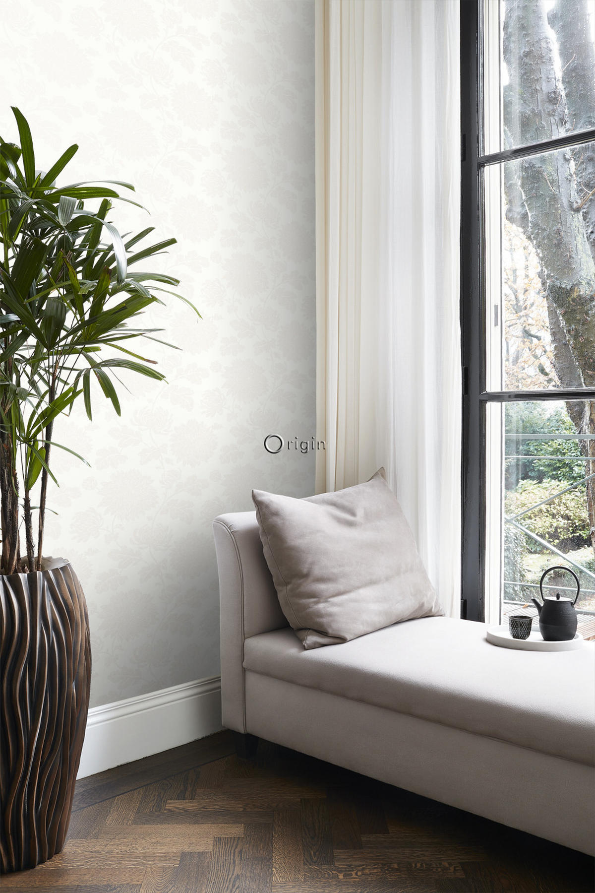 TAPETE Blumen 53 cm x 10.05 m - Weiß, Papier (53/1000cm) - Origin Wallcoverings
